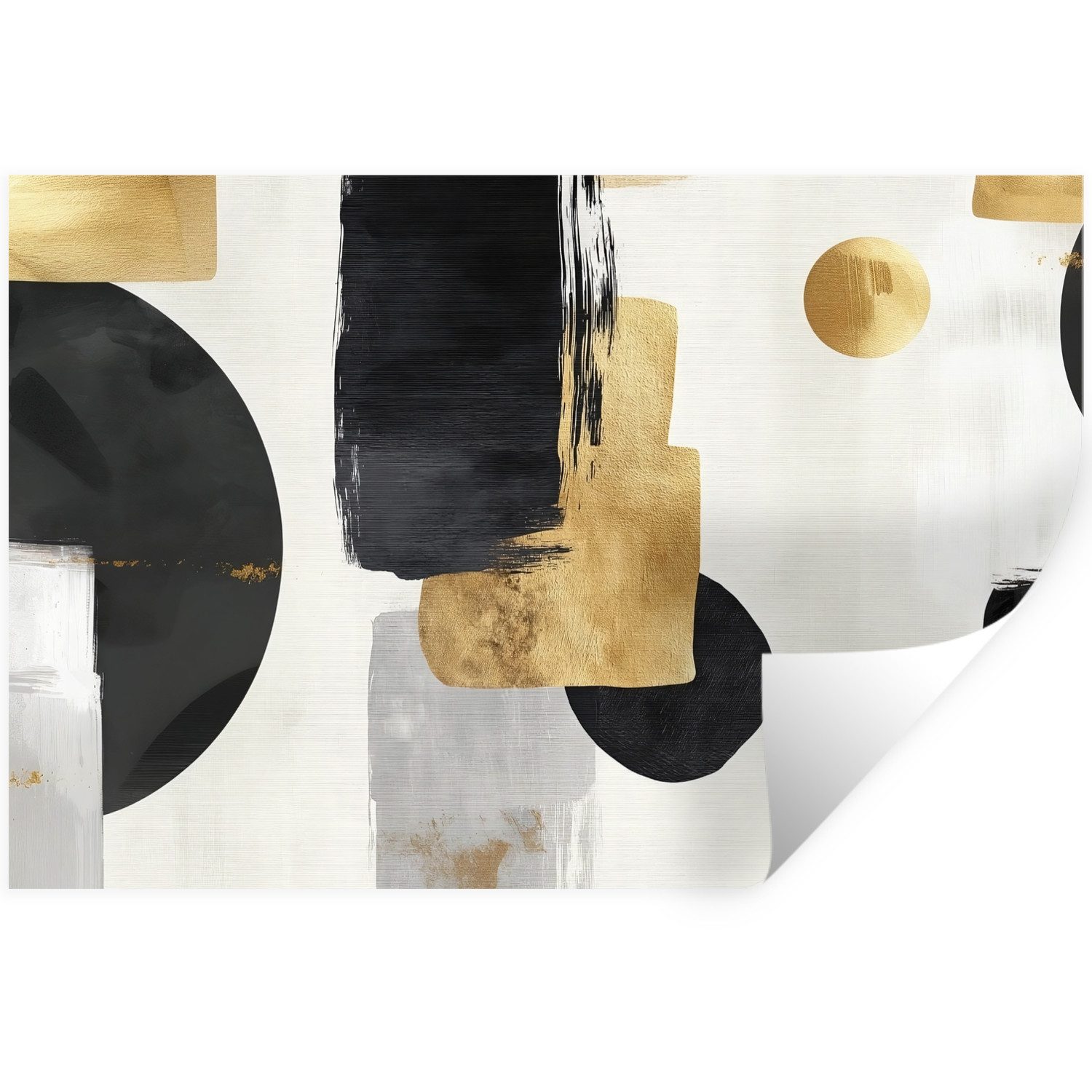 MuchoWow Wandsticker Gold - Rechtecke - Kreise - Abstrakt (1 St), Wandtatto günstig online kaufen