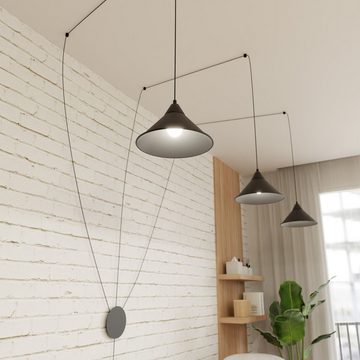 Licht-Erlebnisse Pendelleuchte FLEXIO, ohne Leuchtmittel, Hängelampe mit Stecker Schalter Schwarz Metall Modern Design flexibel