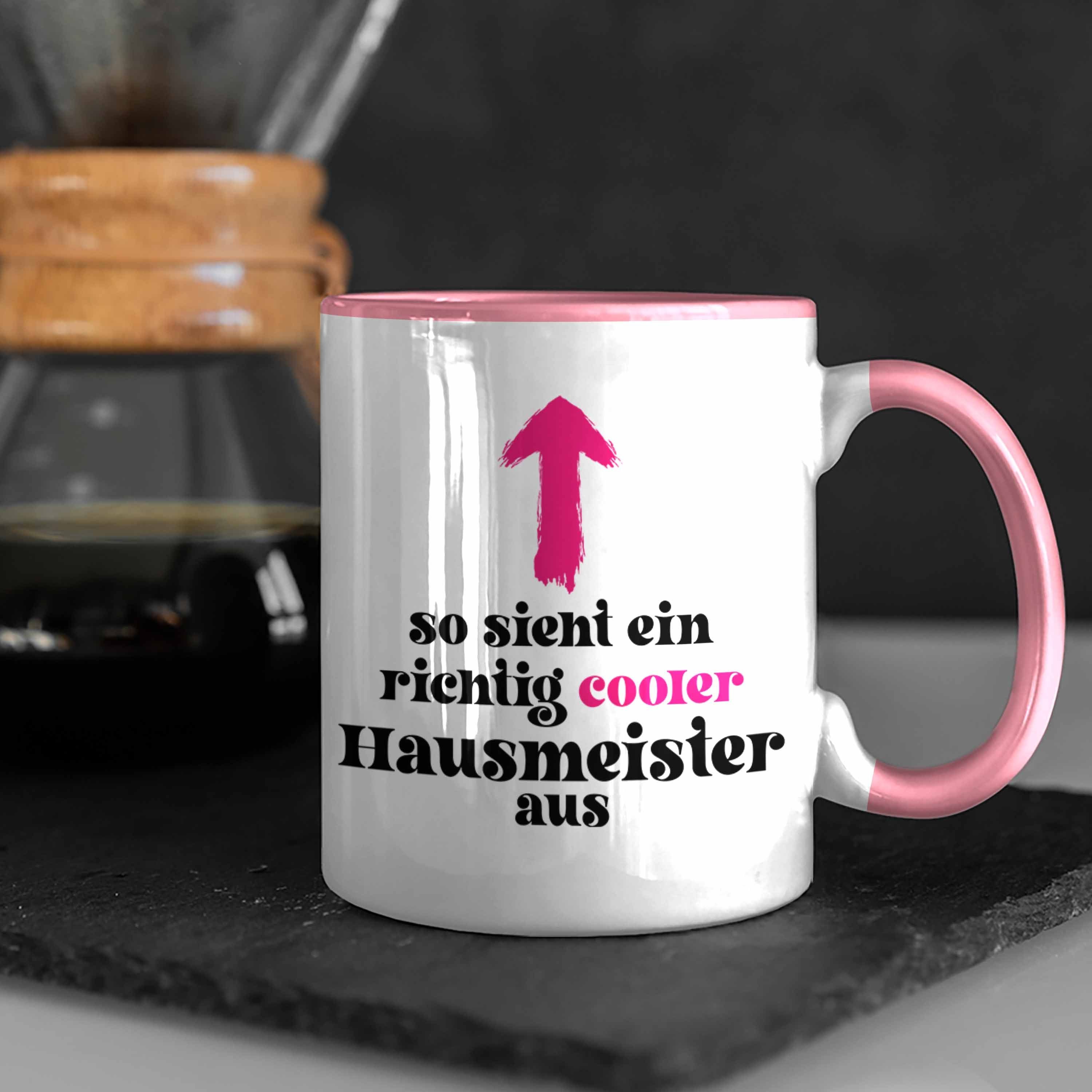 Trendation Tasse Trendation - Hausmeister Haustechniker Spruch Lustig Rosa Tasse Lustiges Geschenke