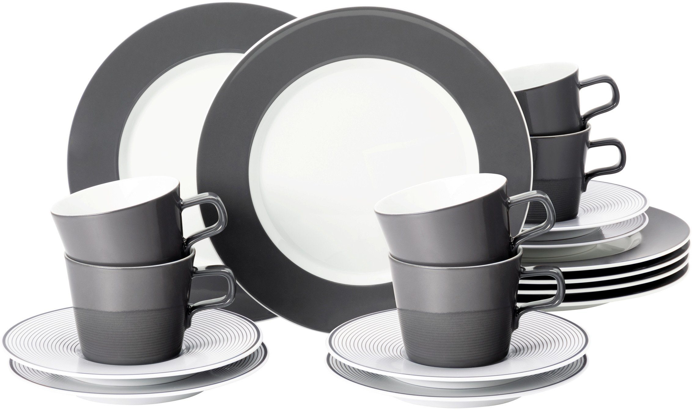 Seltmann Weiden Кофейный сервиз Geschirr-Set, Service No Limits Moments (18-tlg), 6 Personen, Porzellan, Tassen, Teller, Untertassen, Made in Germany, 18 Teile, für 6 Personen