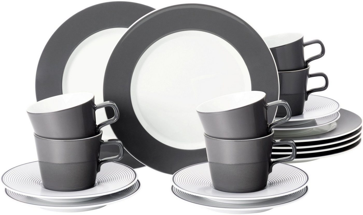 Seltmann Weiden Kaffeeservice Geschirr-Set, Service No Limits Moments (18-tlg), 6 Personen, Porzellan, Tassen, Teller, Untertassen, Made in Germany, 18 Teile, für 6 Personen