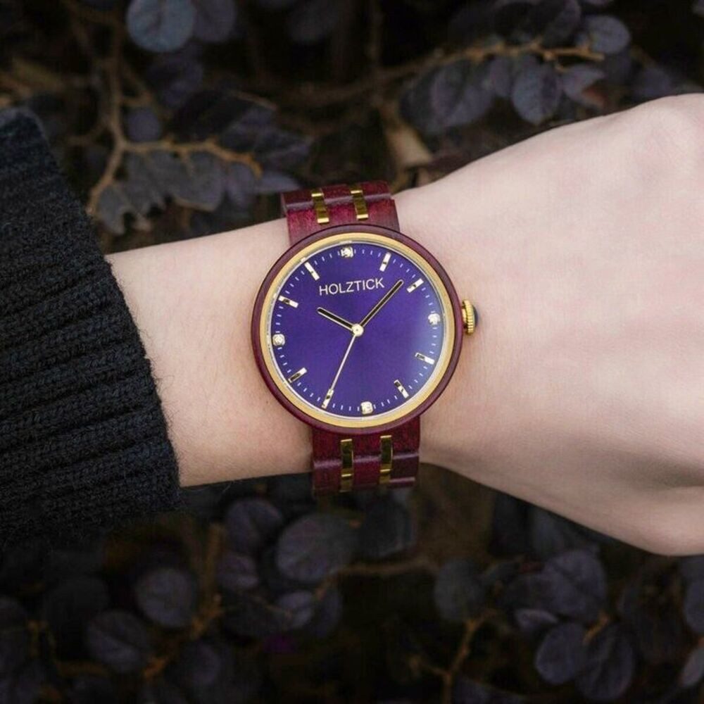 Holztick Bavaria Quarzuhr Violetta VIOLETTA, edle Uhr für Damen aus Sandelholz gefertigt – Bild 5 von 5