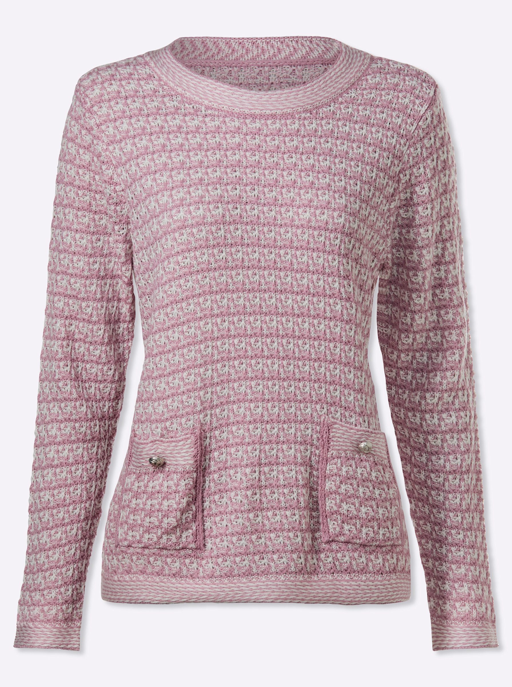 Strickpullover Rundhals-Pullover Langarm