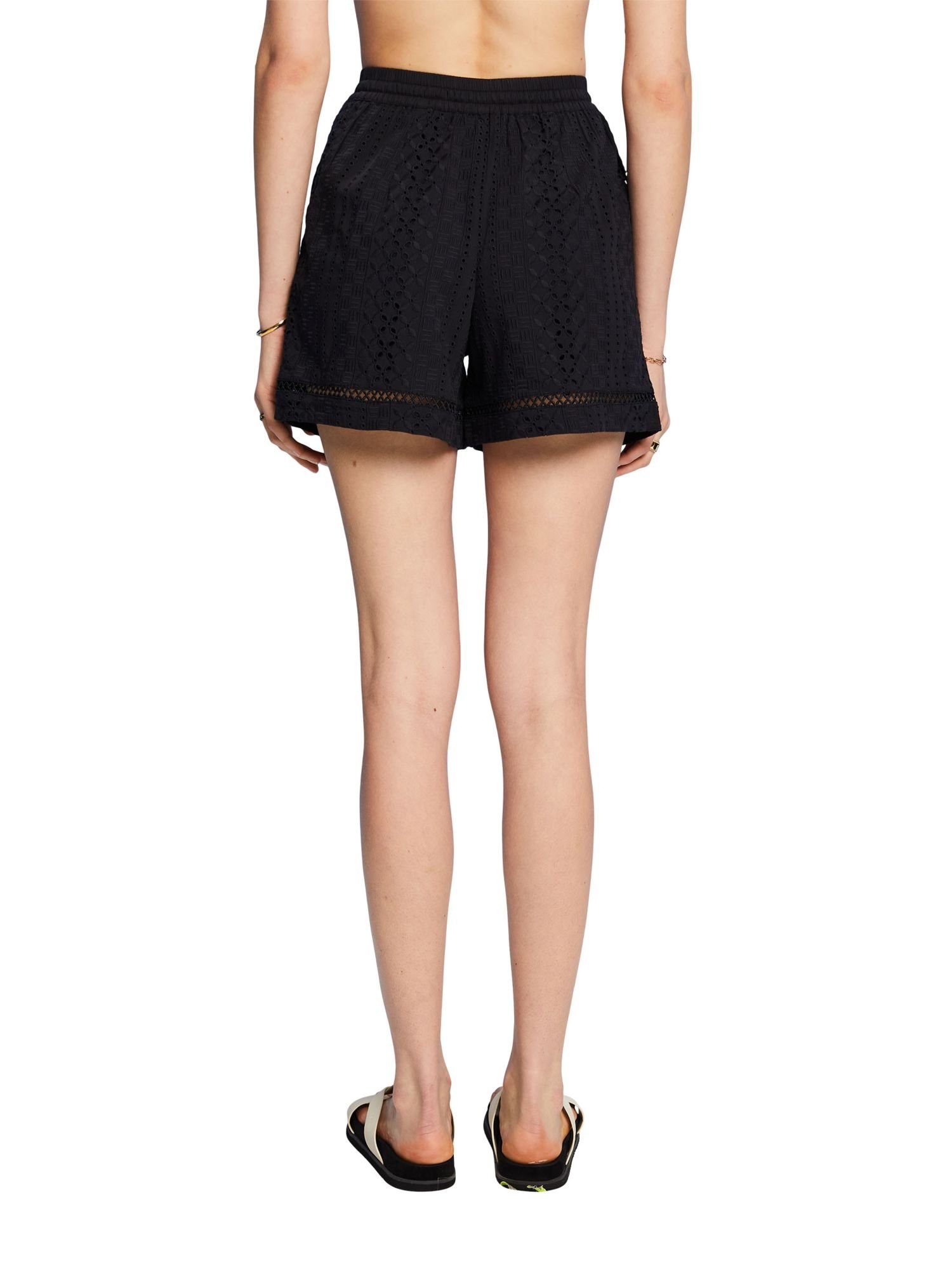 Esprit Shorts (1-tlg) Bestickte Shorts, ECOVERO™ BLACK LENZING™