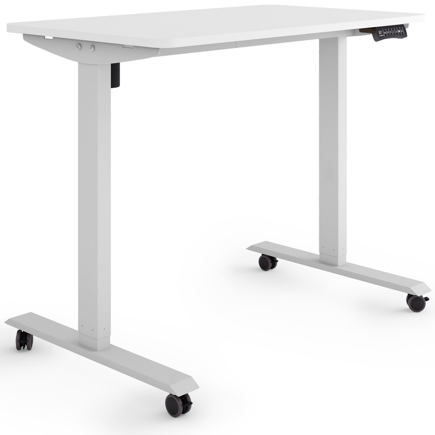 ESMART auf höhenverstellbarer cm Schreibtisch Tischplatte: Germany, Grau 60 Rollen ESMART Schreibtisch Rahmen: Elektrisch / Weiß x 100 ETX-121