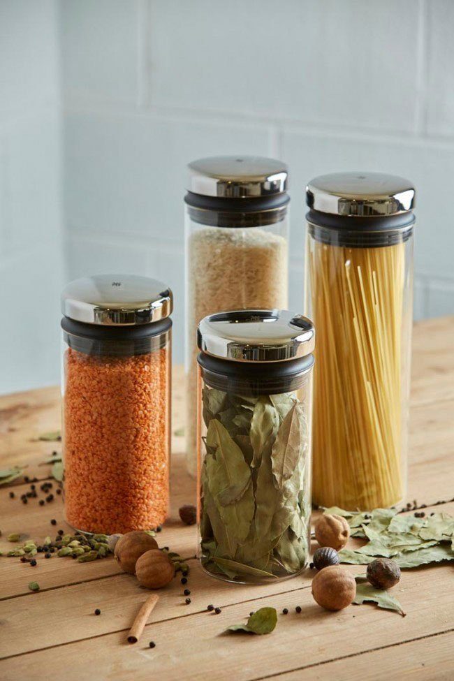 WMF Vorratsglas Depot, Cromargan® Edelstahl Rostfrei 18/10, Glas, Kunststoff, (1-tlg), verschließt aromadicht