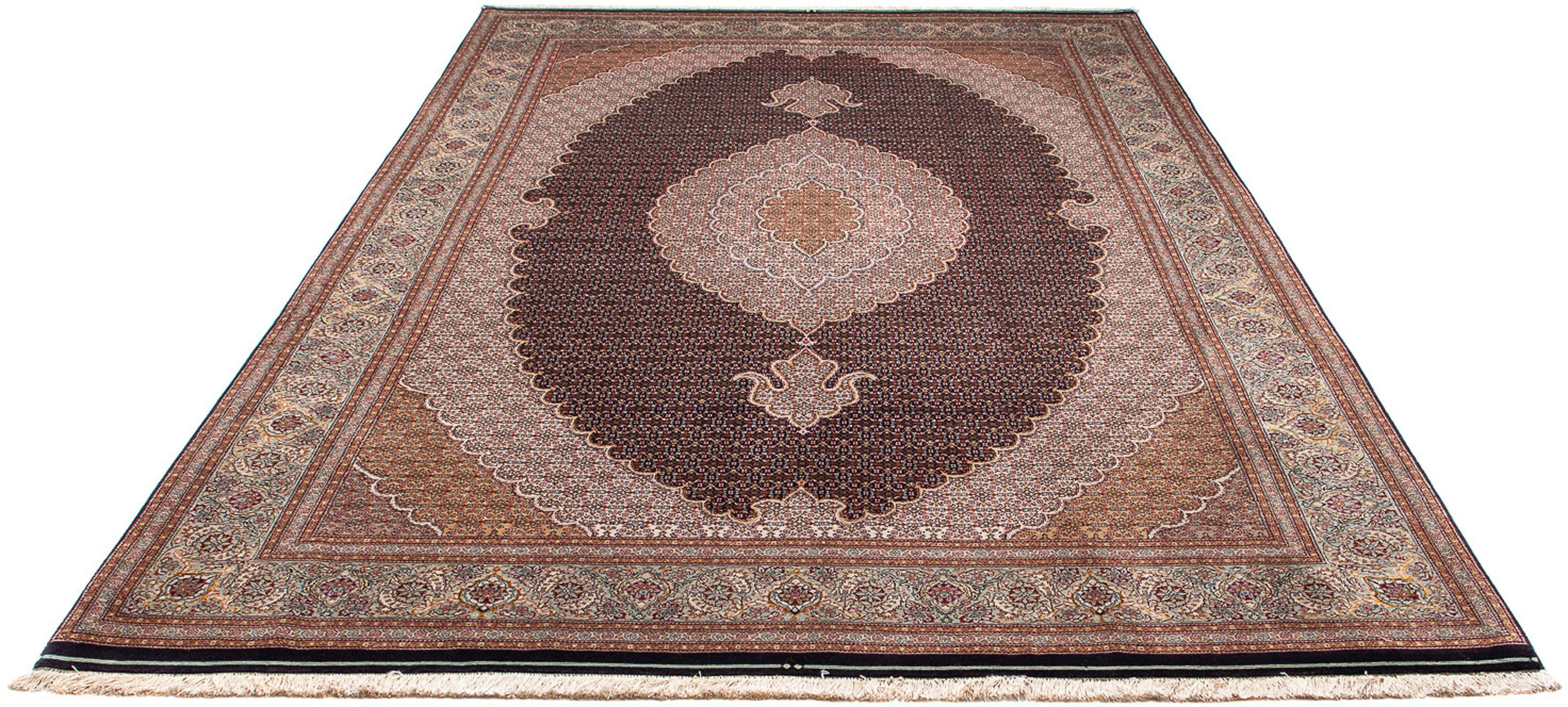 Orientteppich Perser - Täbriz - 298 x 198 cm - hellbraun, morgenland, rechteckig, Höhe: 10 mm, Wohnzimmer, Handgeknüpft, Einzelstück mit Zertifikat