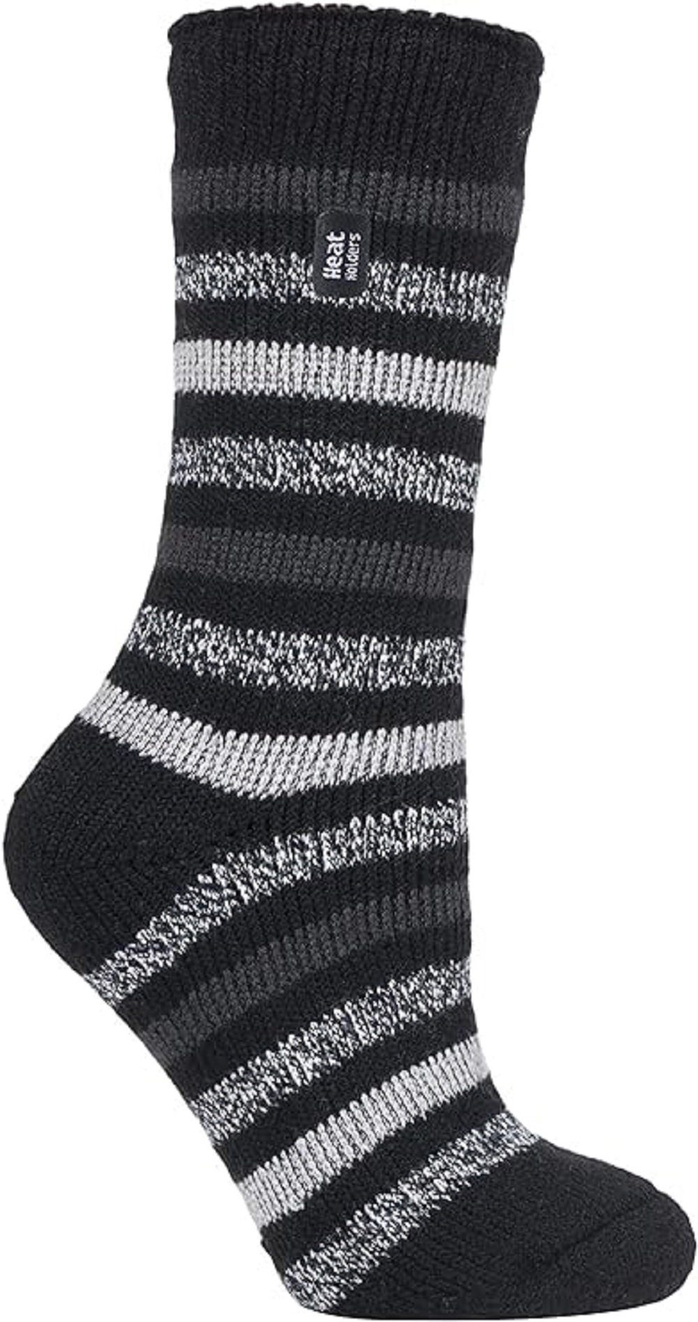 Heat Holders Kuschelsocken Heat Holders BSLHH468G1BLK Damen Kuschelsocken schwarz gestreift