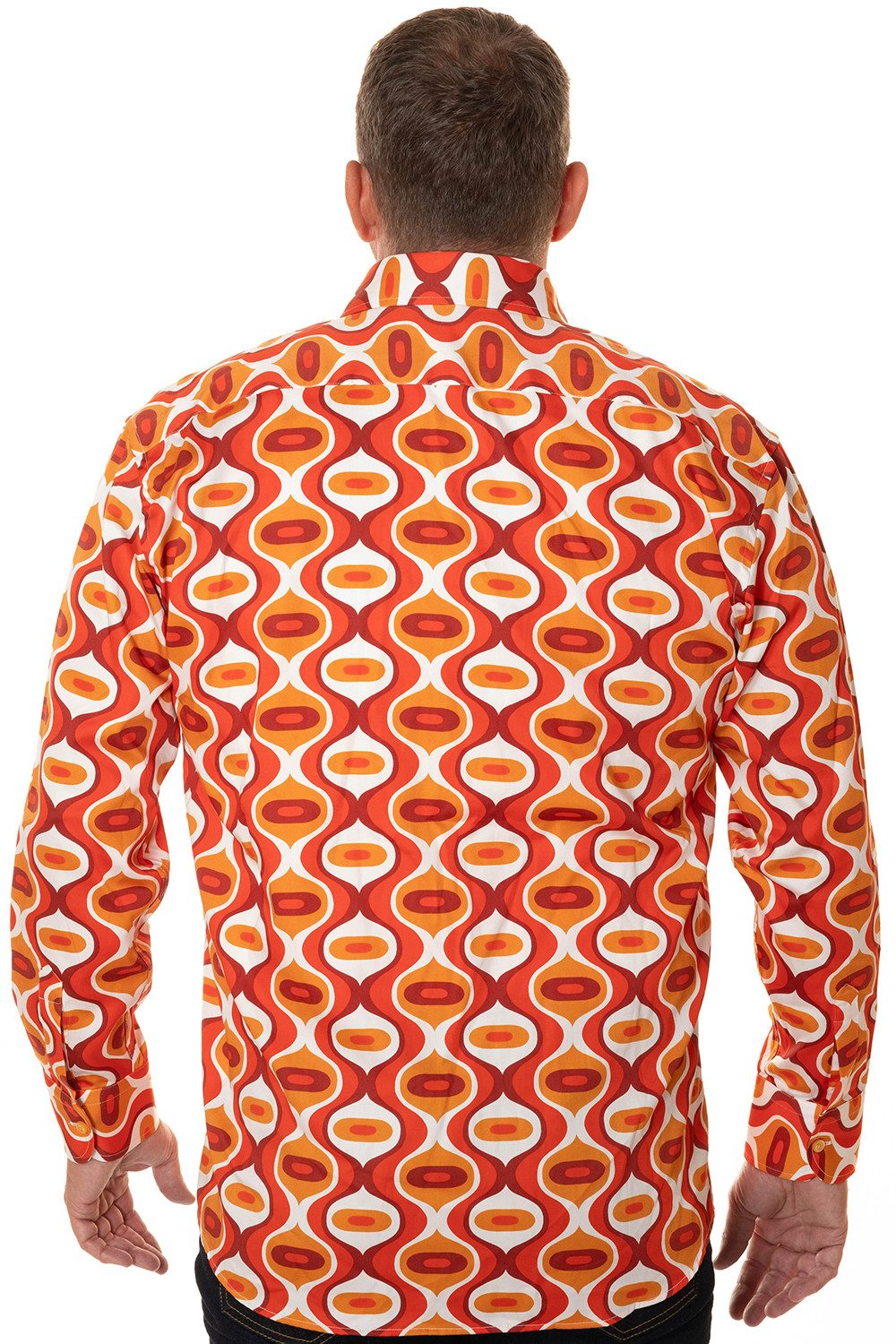Comycom Langarmhemd Herren 70er DROPS orange günstig online kaufen