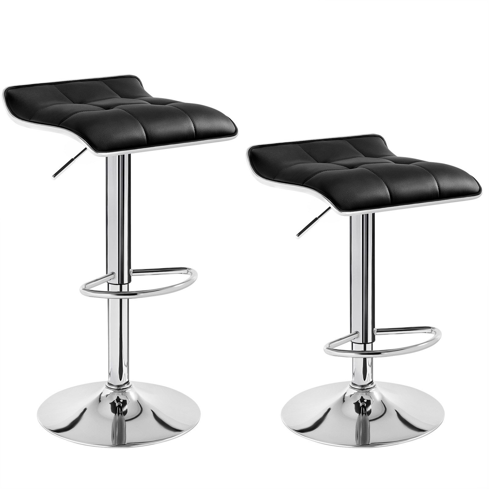 Woltu Barhocker (2 St), Barstuhl aus hochwertigem Kunstleder, verchromter Stahl
