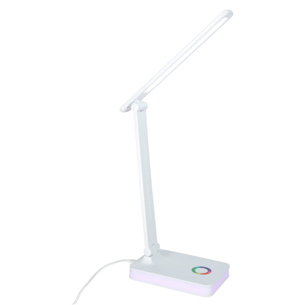 LUMELA LED Schreibtischlampe Tischleuchte Arbeitsplatzleuchte Stimmungslicht, Farbwechsel, Lichtfarbe einstellbar, klappbar, drehbar, LED, warmweiß, neutralweiß, kaltweiß, faltbar, 3 Lichtfarben, RGB-Licht, 240 lm