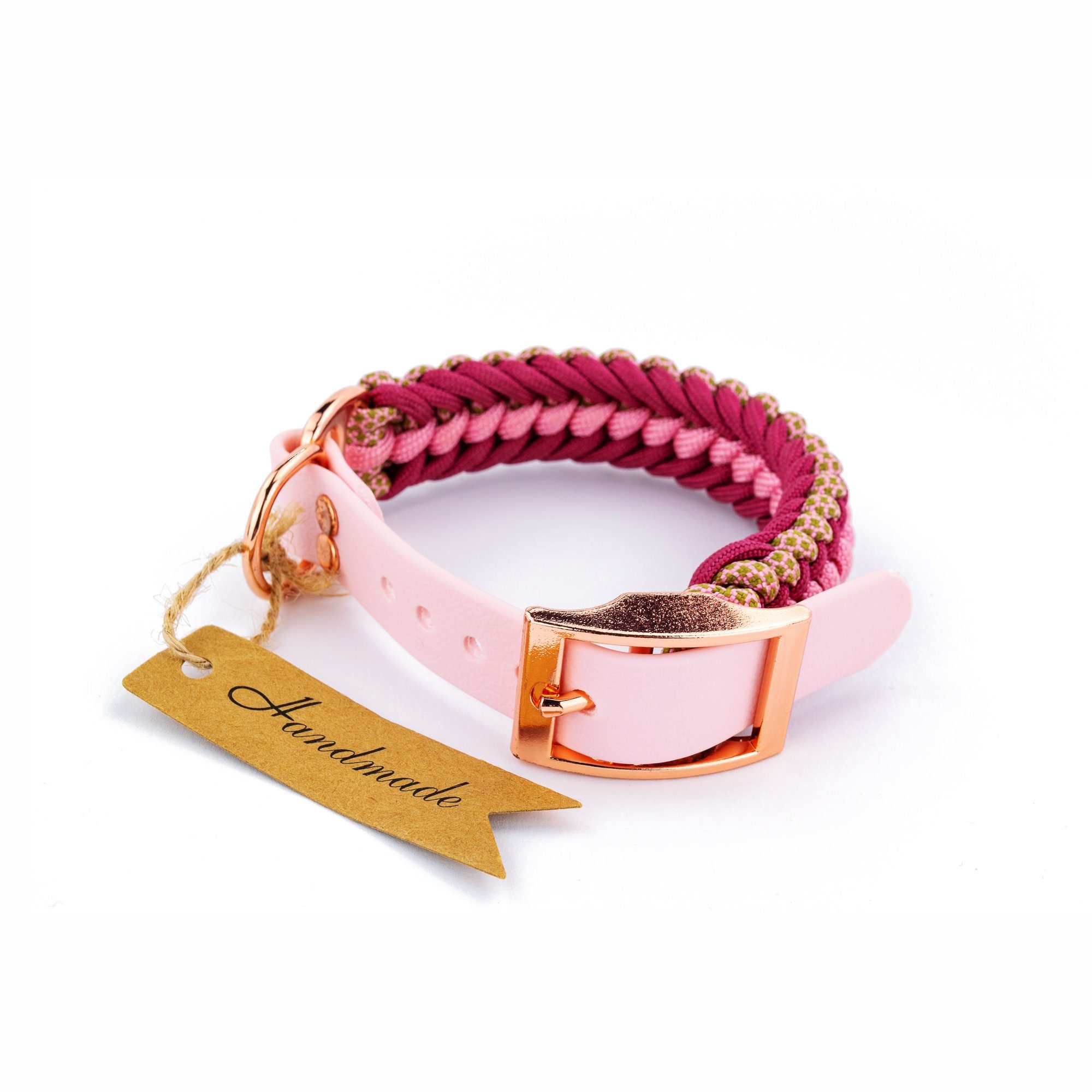 Tierluxe Hunde-Halsband Foxy, Paracord, Biothane, Metall, Handgemacht