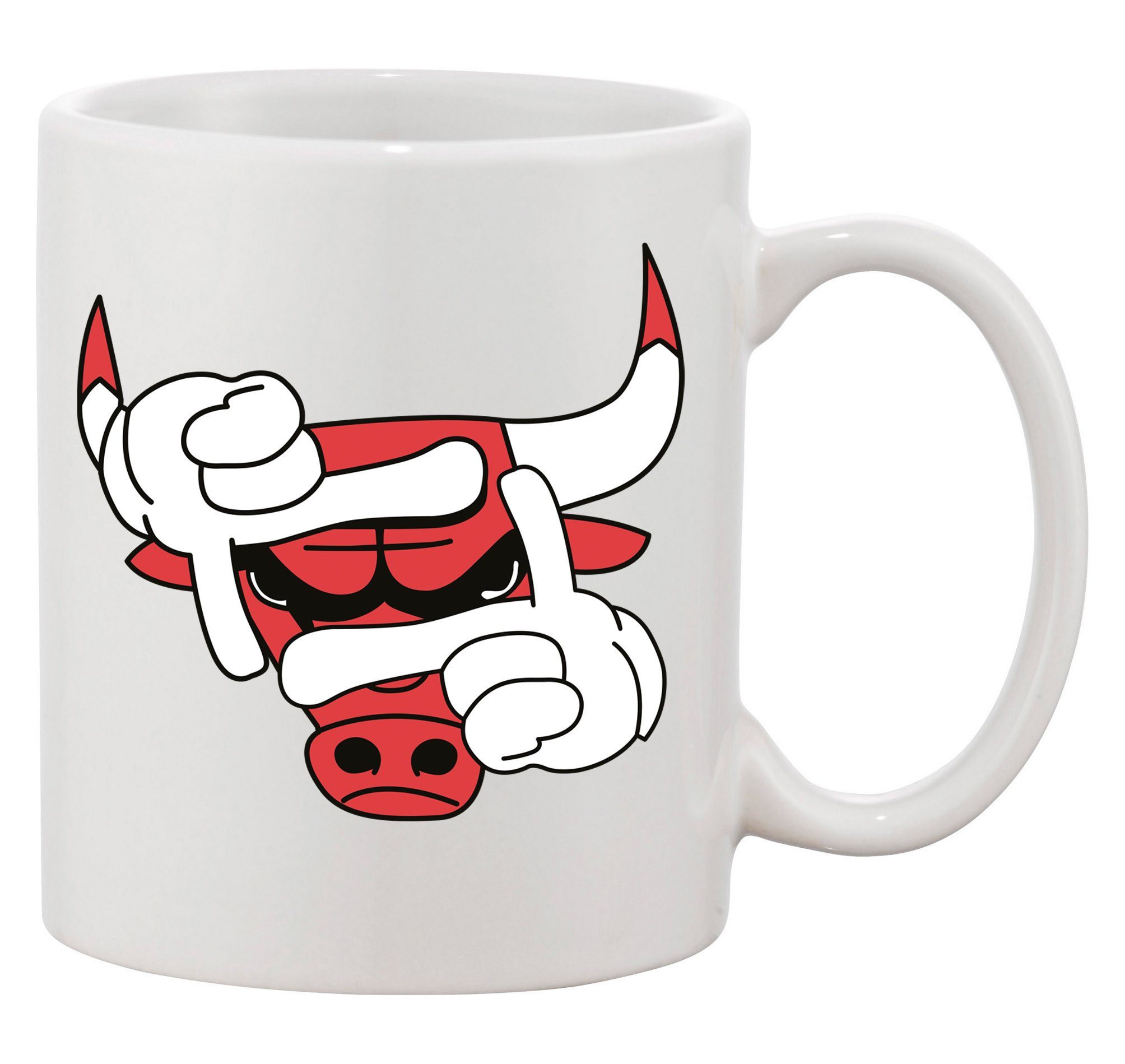 Spühlmaschinenfest Tasse Bulls Auge Weiss & Chicago Eye Keramik, Baskettball Bullen, Brownie Stier Blondie