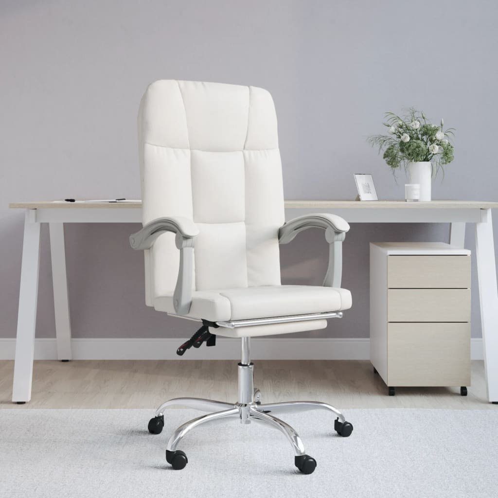 furnicato Bürostuhl mit Liegefunktion Weiß Kunstleder (1 St) | Drehstühle