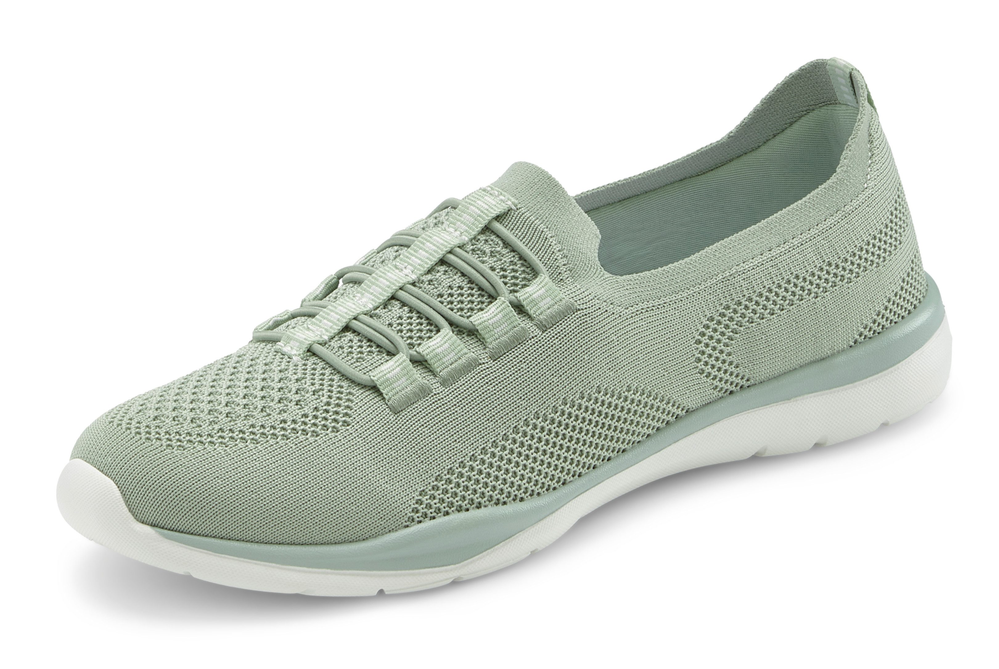 LASCANA Slipper, Halbschuh, Slip-On-Sneaker, Sneaker aus leichtem Textil-Material VEGAN