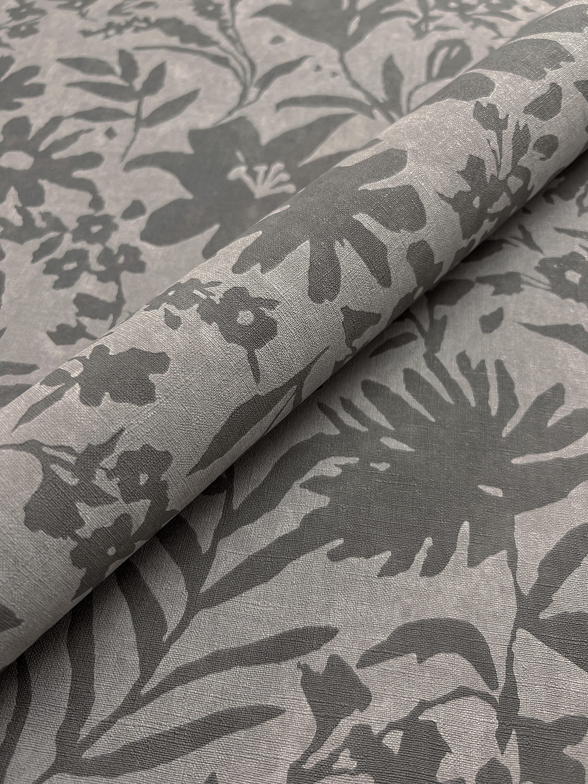 Newroom Vliestapete, Grau Tapete Floral Blumen günstig online kaufen