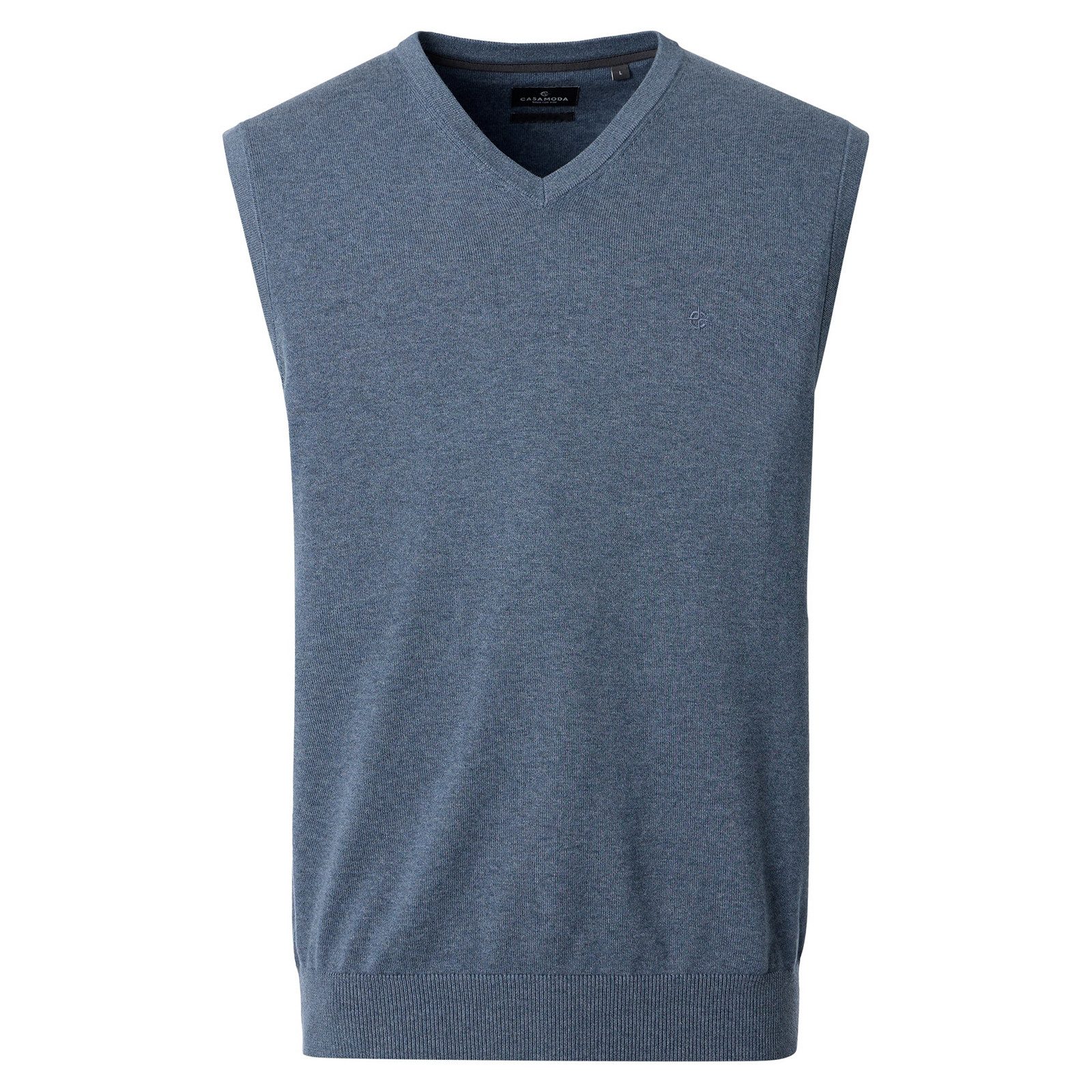 CASAMODA Pullunder CasaModa XXL Pullunder rauchblau melange V-Neck