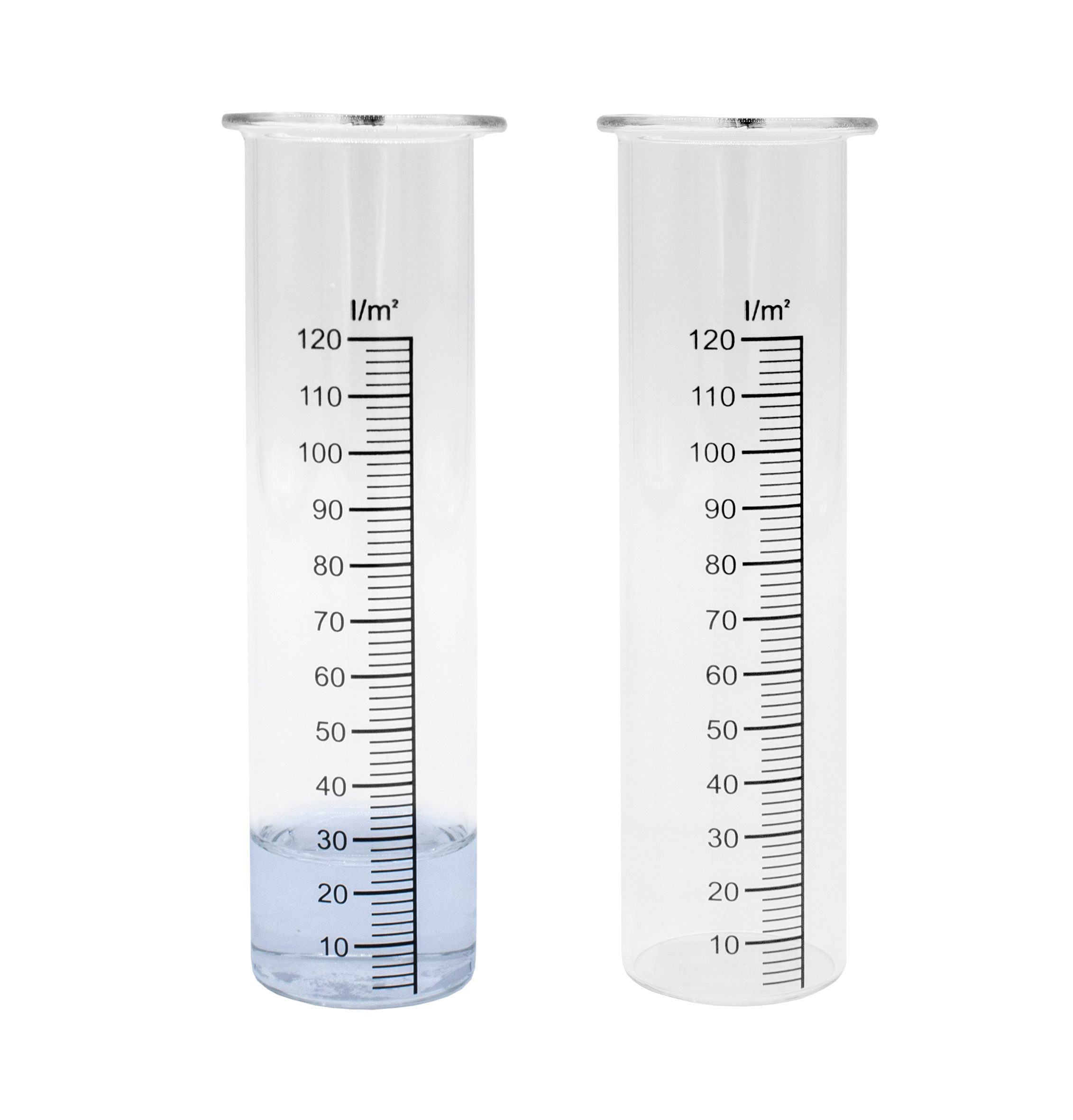 Regenmesser Regenmesser Ersatzglas mit Skala 15 x 4 cm - 2er Set