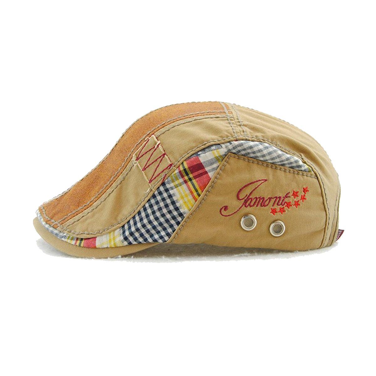 Sporty Flat Cap Gatsby Patch Schirmmütze mit Schirm Schiebermütze günstig online kaufen
