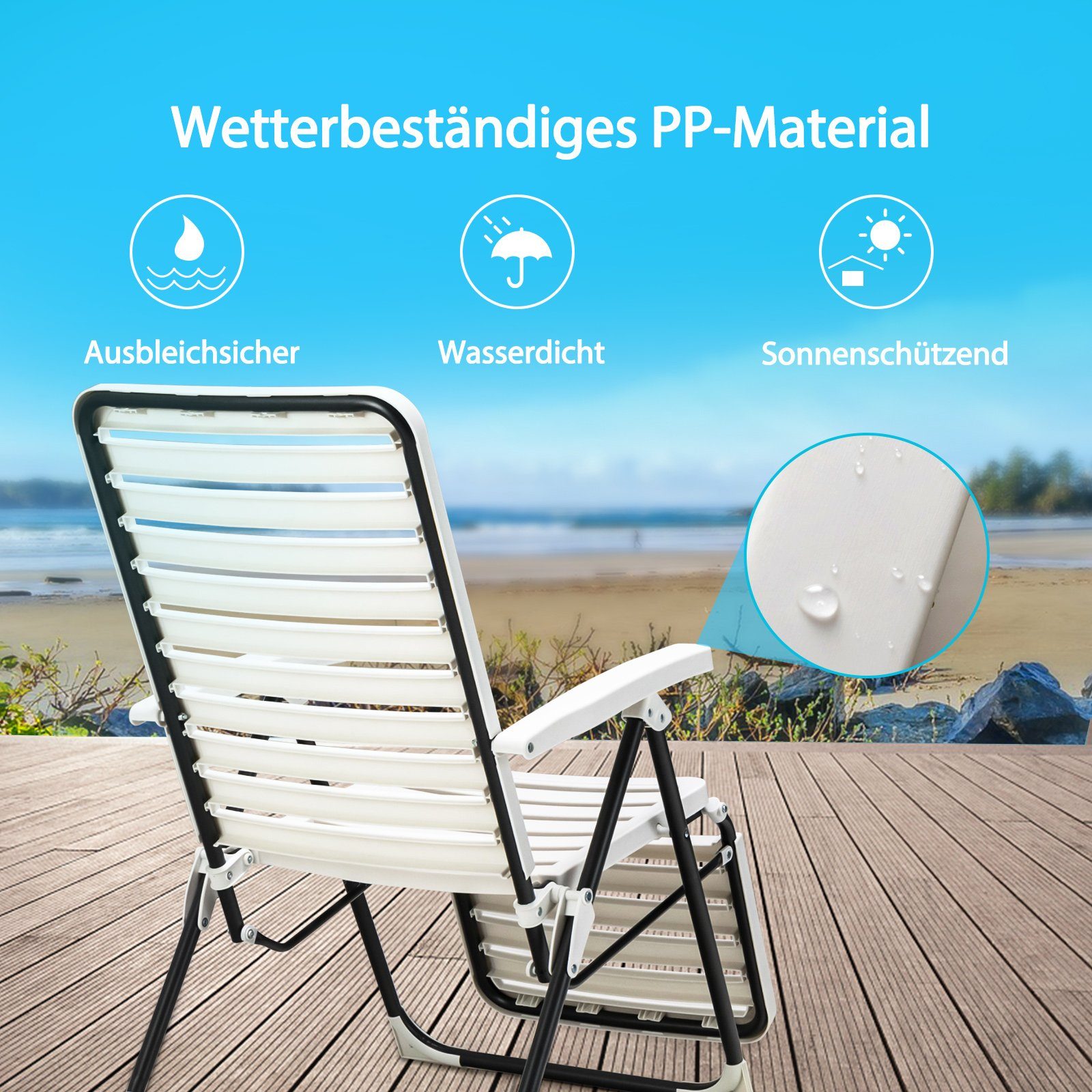 COSTWAY Gartenliege Liegestuhl, 2 St., 7-Fach günstig online kaufen