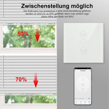 oyajia Lichtschalter 2 Stück Universal Smart WiFi Switch Touchschalter, Home Wandschalter, Smart Schalter funktioniert mit Alexa, Google Home, 600W, Glas Panel