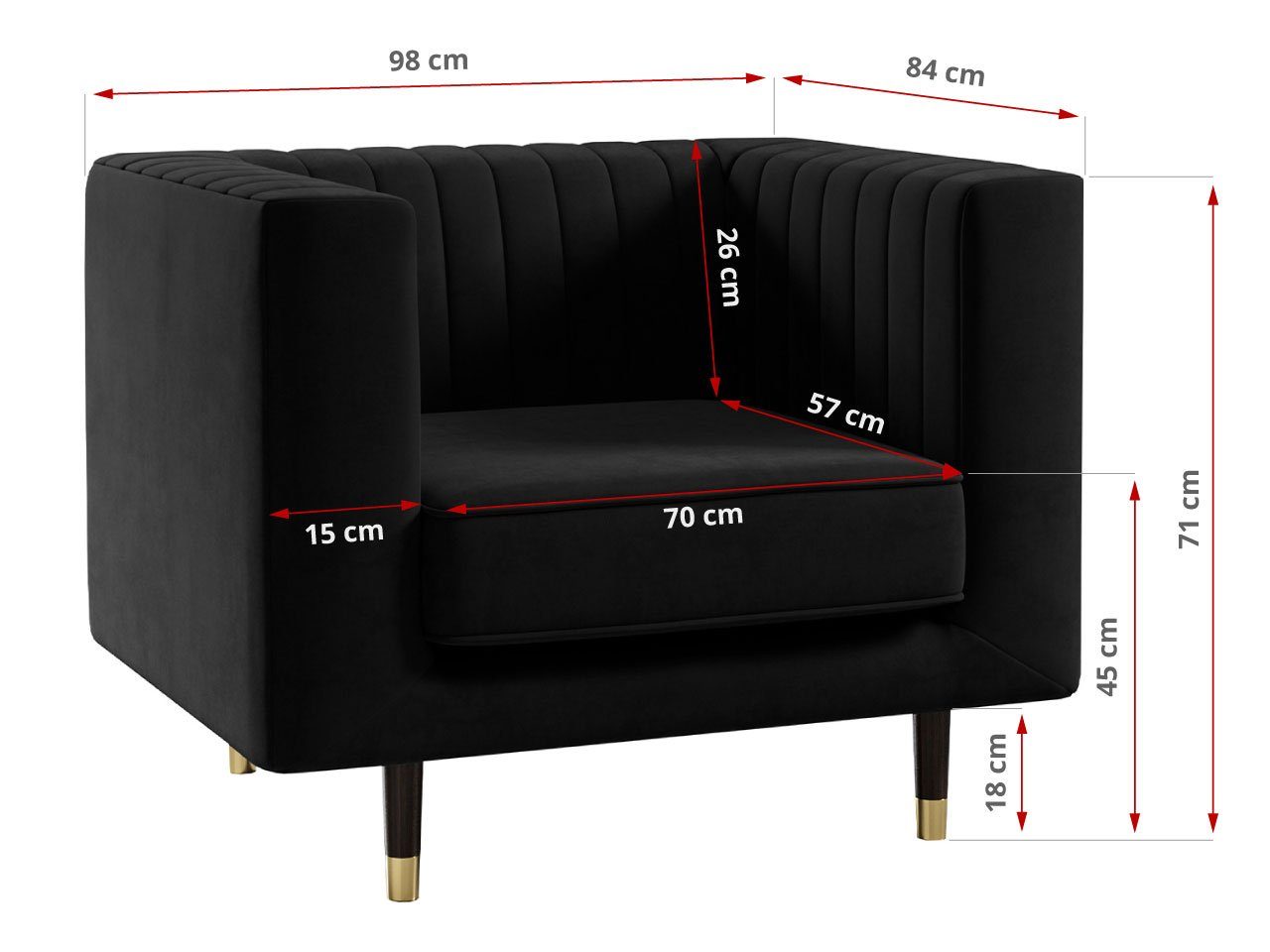 Stil, Schwarz MÖBEL Beinen, Sofa Kronos Loungemöbel 1, hohen im modischen Möbelset ELMO mit 3 MKS 2