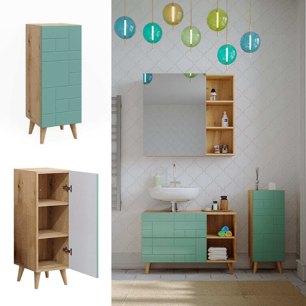Vicco Midischrank Rudi, Mintgrün/Eiche, 30.3 x günstig online kaufen