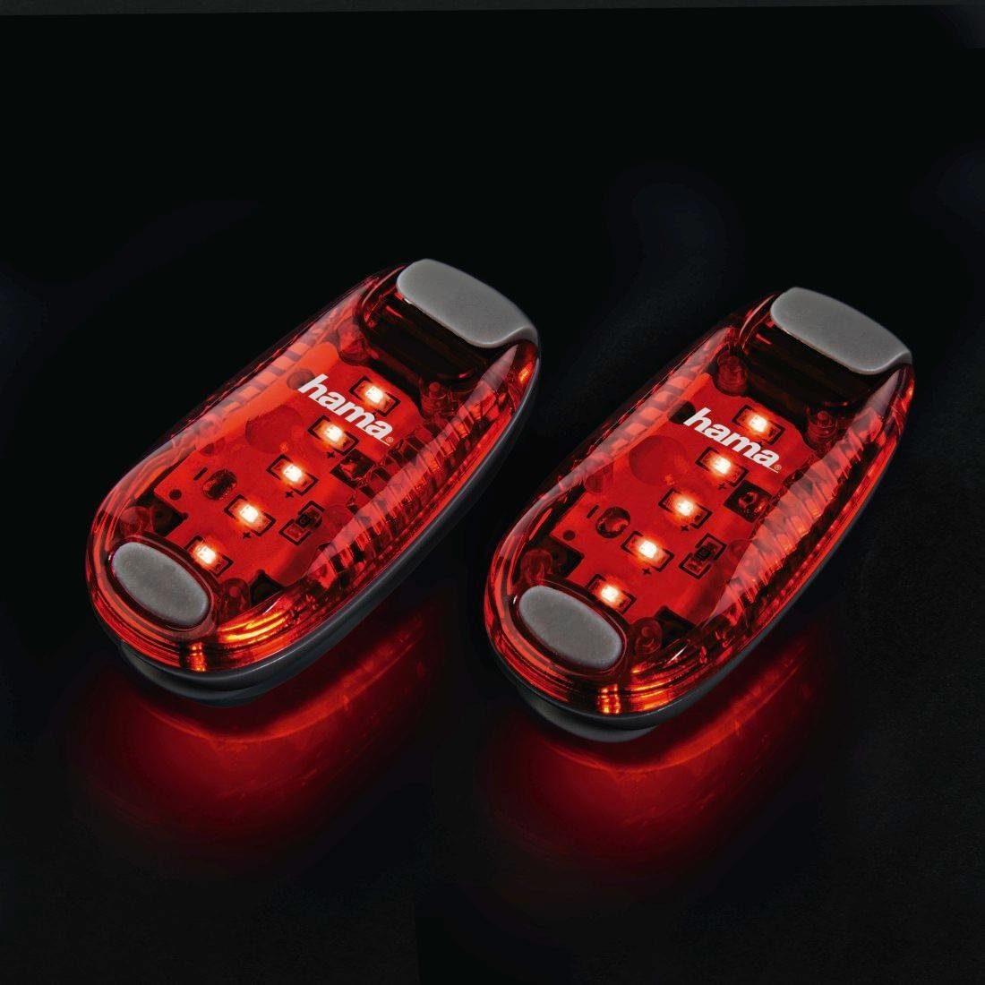 LED Nachtlicht LED-Sicherheits-Klemmleuchten, Rot, 2er-Set
