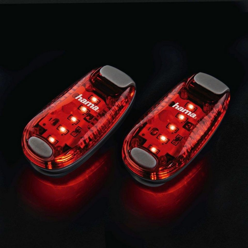 Hama LED Nachtlicht LED-Sicherheits-Klemmleuchten, Rot, 2er-Set,  Nachtlichtfunktion, LED fest integriert, rot