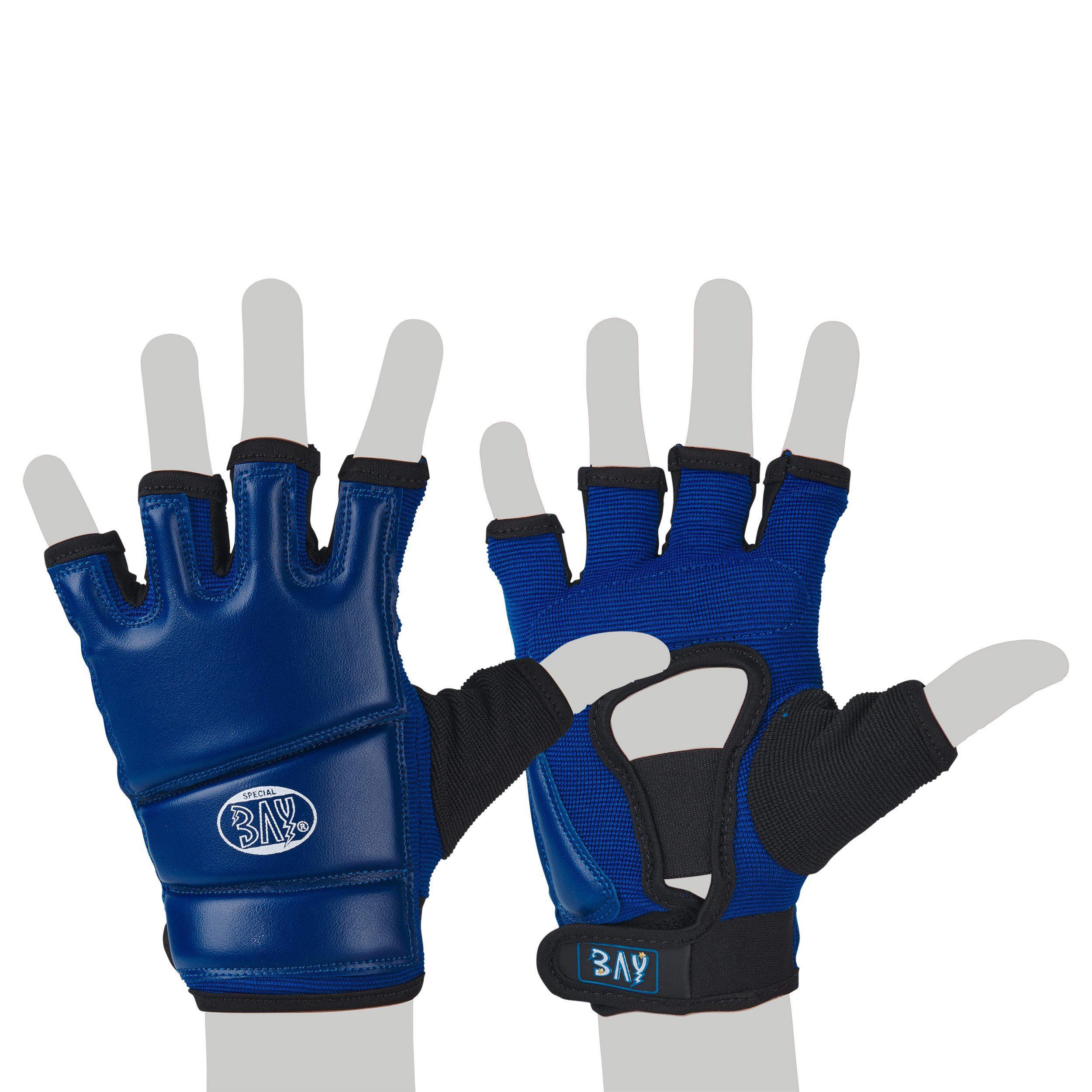 BAY-Sports MMA-Handschuhe Touch Krav Maga MMA Wing Tsun Handschutz Handschützer Faustschutz blau (Paar, Перчатки), XXS - XXL, Erwachsene und Kinder, Leichtes Einsteigermodell