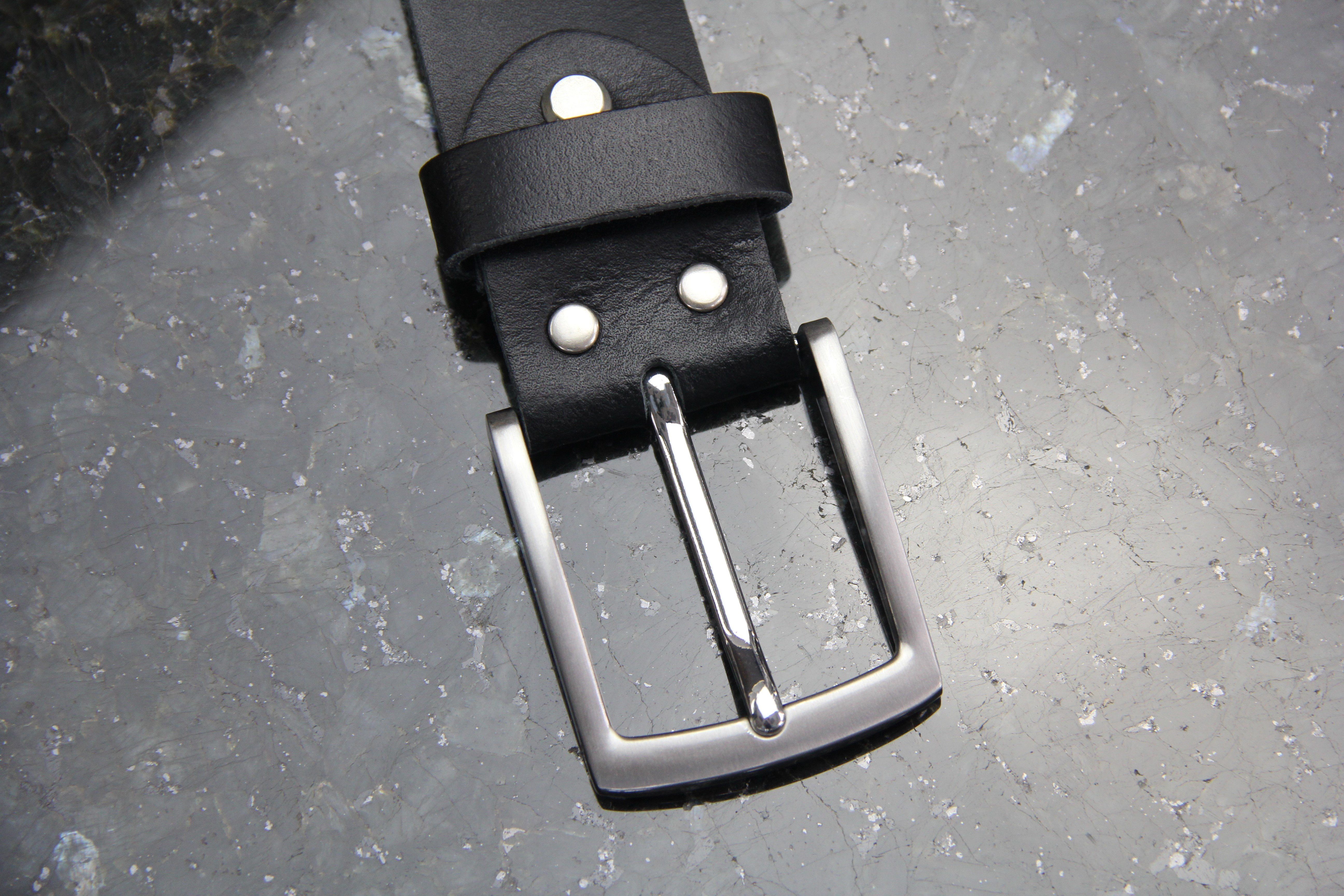 breiter Leder, 3,8 IN kürzbar, Frentree aus Echtleder, Schwarz 100% cm MADE Ledergürtel Gürtel GERMANY aus