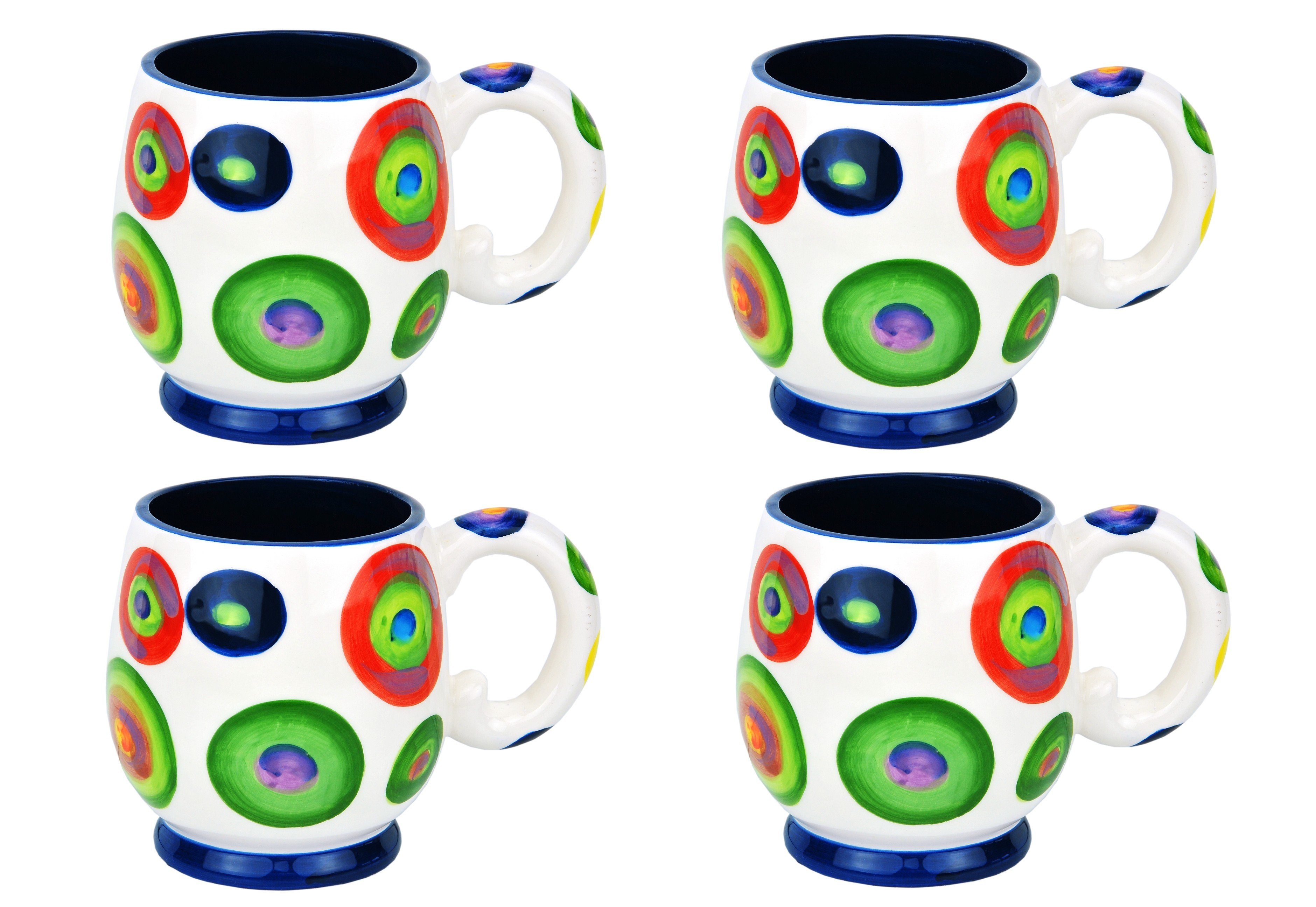 MamboCat Кружки 4er Кружки Set mit Punkte-Dekor (weiß) - Jameson & Tailor 1268