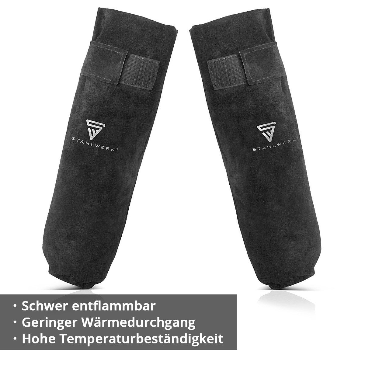 STAHLWERK Schweißerhandschuhe Schweißerärmel, Schweißerstulpen (Set, 1-St., Einzelartikel) feuerbeständig, schwer entflammbar