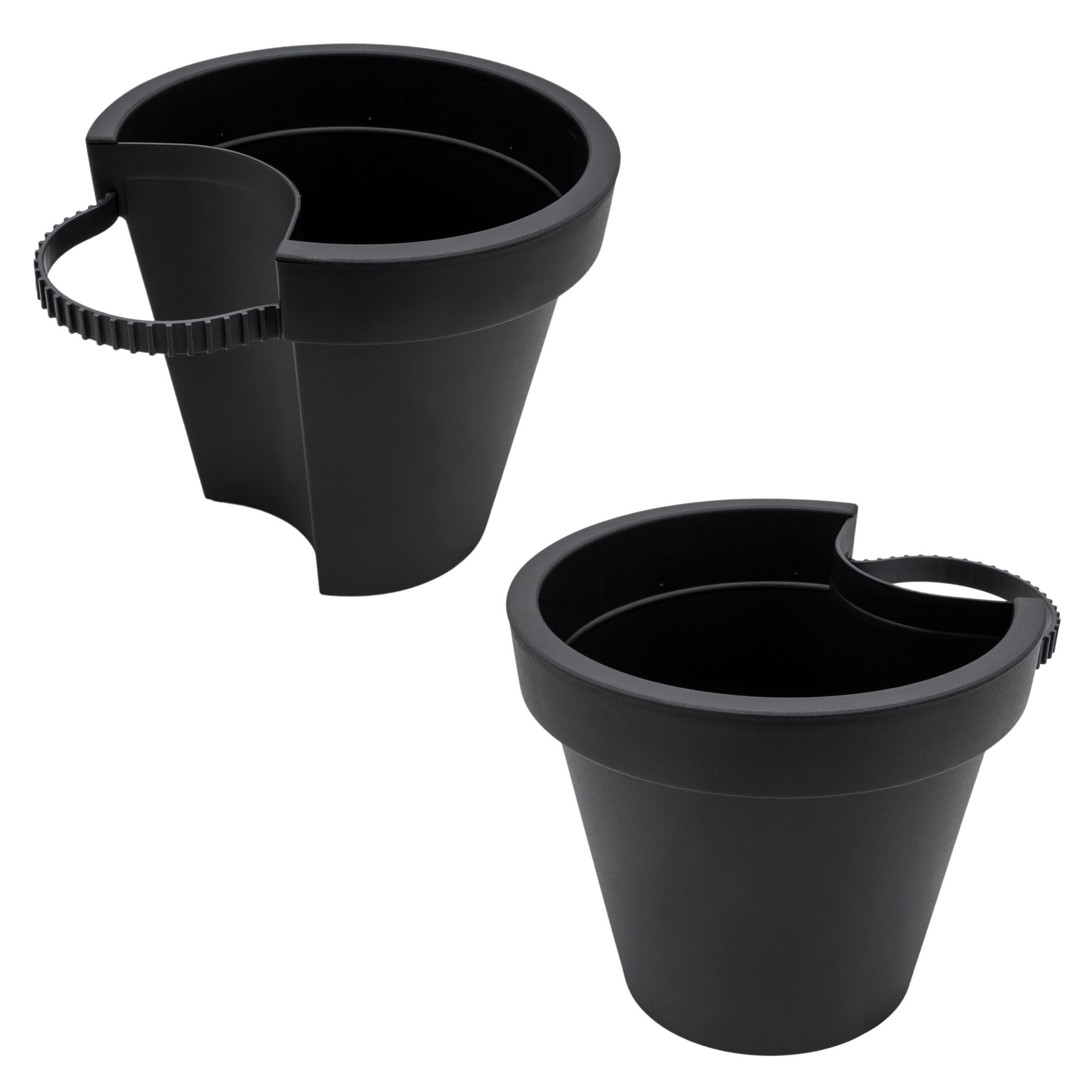 Spetebo Blumentopf (Stück, 2 St., Pflanztopf), Pflanztopf mit Befestigungsgurt für Fallrohr