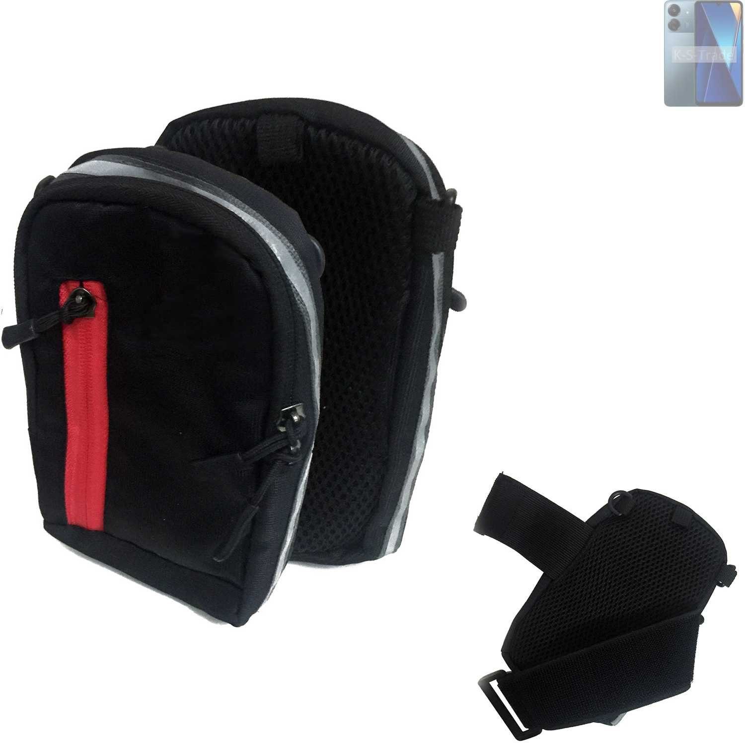 K-S-Trade Handyhülle für Xiaomi POCO C65, Outdoor Gürteltasche Holster Umhängetasche schwarz Handy Tasche