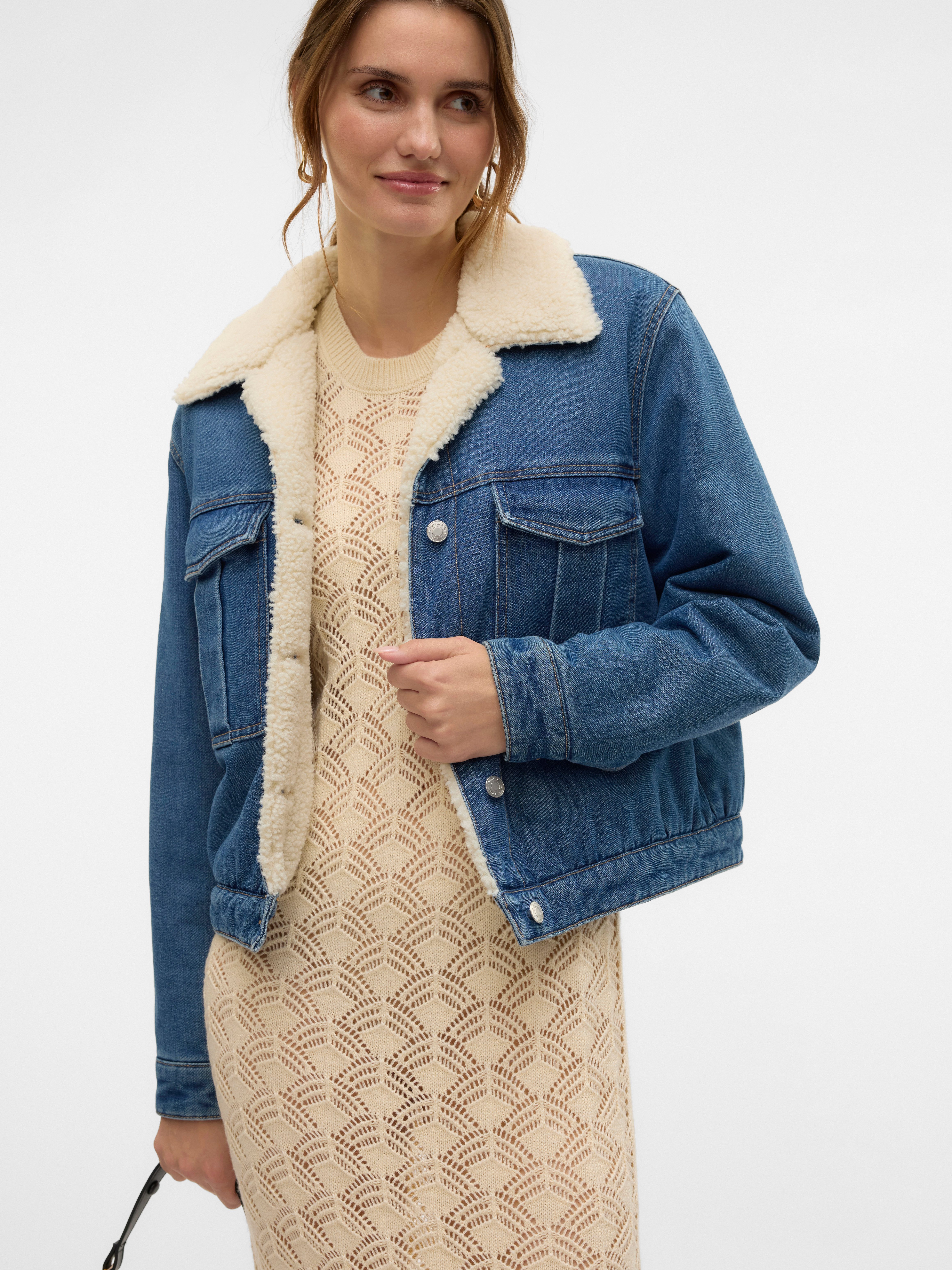 Vero Moda Jeansjacke VMGISLA LS TEDDY günstig online kaufen