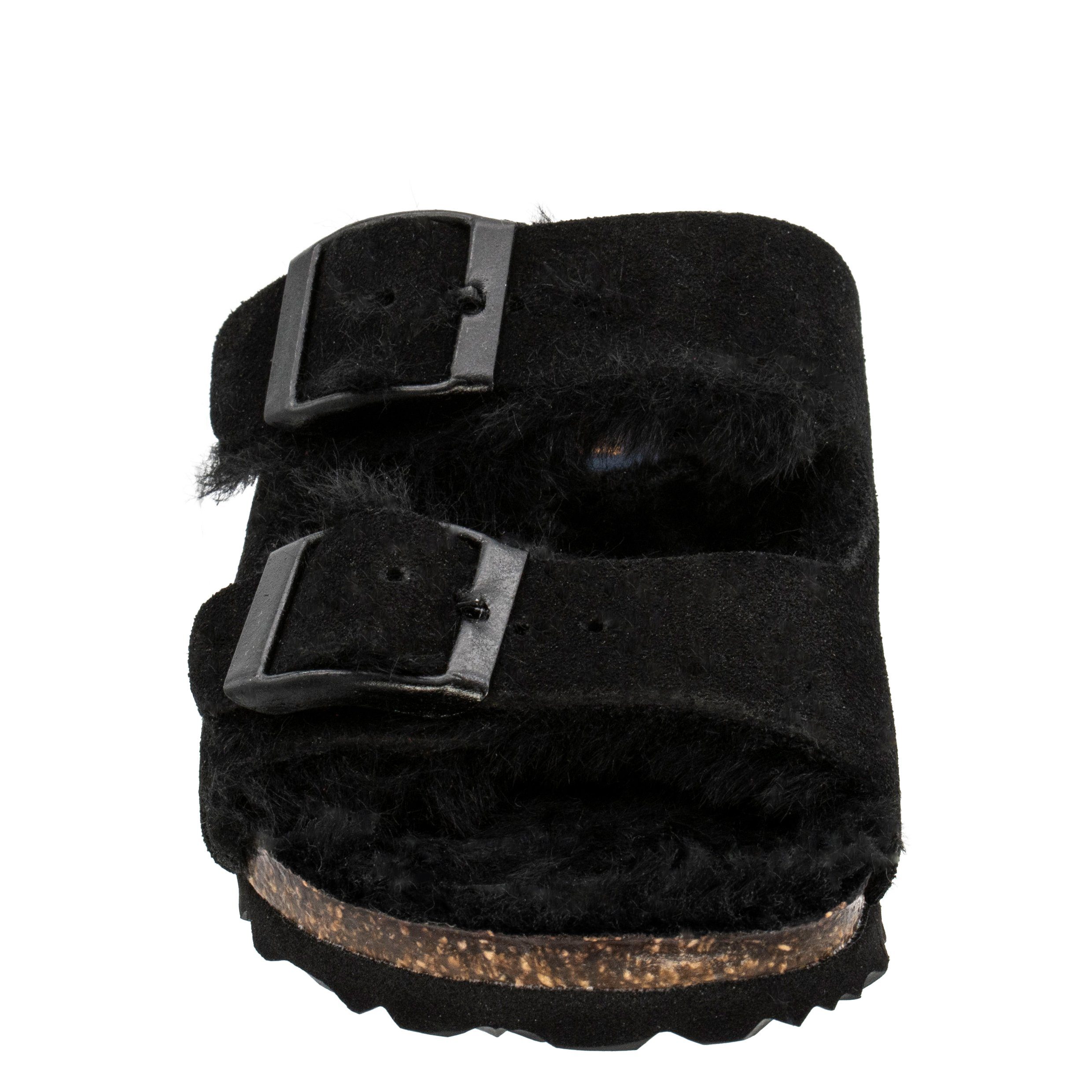 Fischer-Markenschuh Hawaii Pantolette mit Schnallen, aus Softlan (Synthetik), mit Warmfutter (Synthetik)