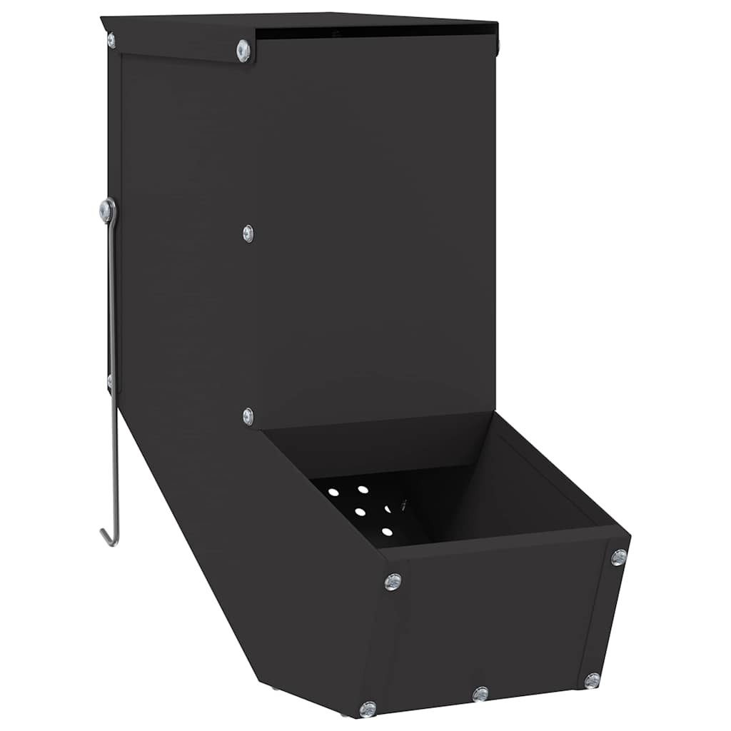 vidaXL Futterspender Kaninchenfütterer Schwarz 12,5 x 26 x 28,5 cm