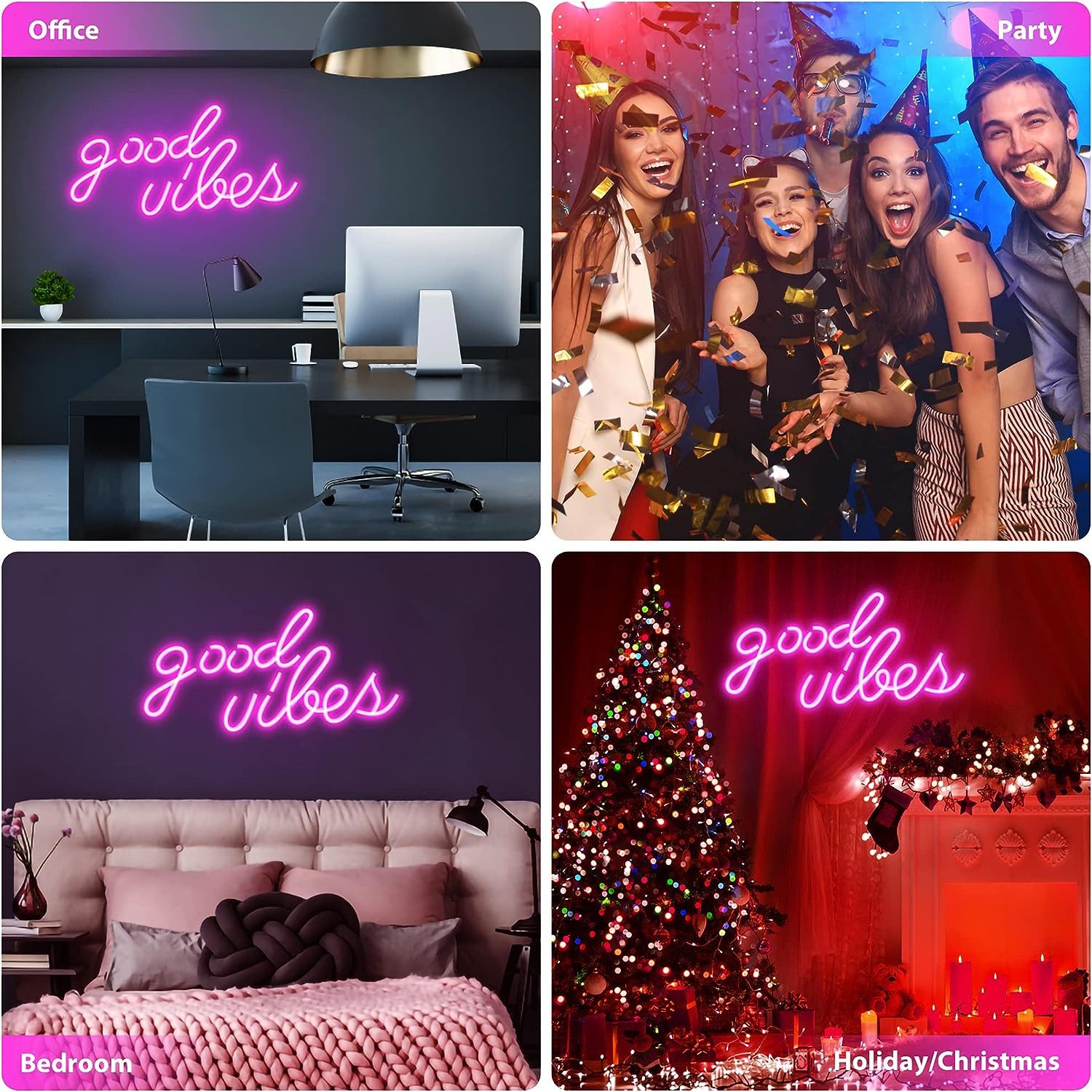 JIBENNEON LED Dekolicht Good Vibes Neonschild, günstig online kaufen