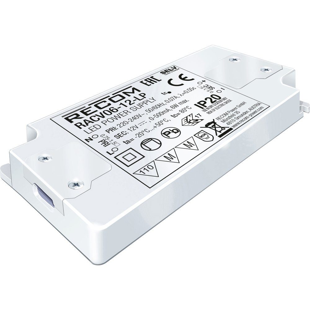 RECOM LED-Treiber 6 W 0 - 500 mA 12 V/DC einstellbar 1 St. LED Trafo