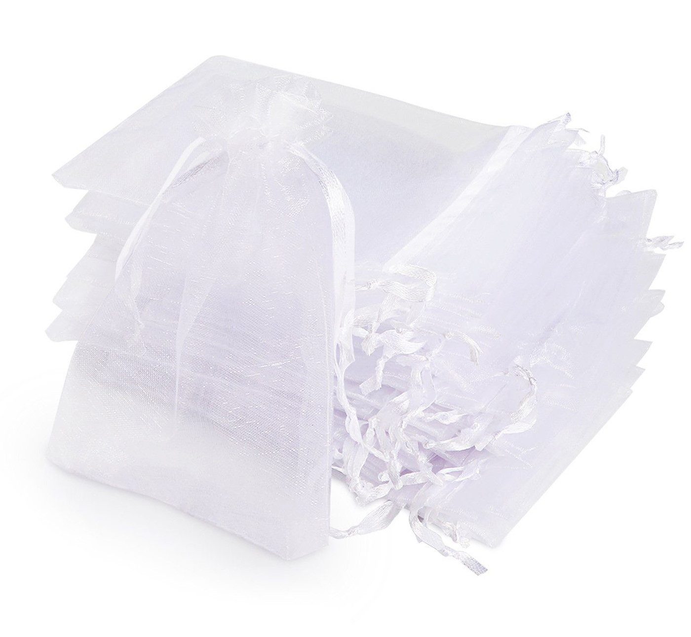 Agger Kalender zum Selbstbasteln 100 Stück Organzasäckchen, Organzabeutel, 7 x 9 CM, Geschenkbeutel Organza, Schmuckbeutel, Hochzeit-Säckchen