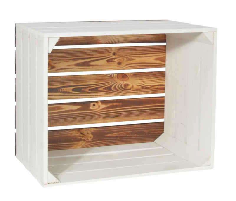 CHICCIE Holzkiste Regale Weiß Geflammt 50x40x30cm - Kiste Box (1 St)