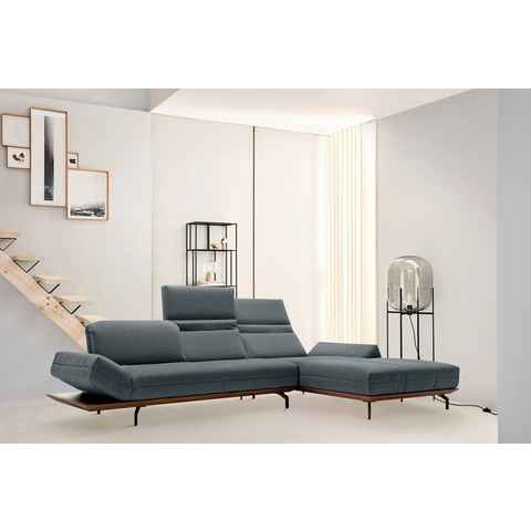 hülsta sofa Ecksofa hs.420, in 2 Qualitäten, Holzrahmen in Eiche Natur oder Nußbaum, Breite 293 cm