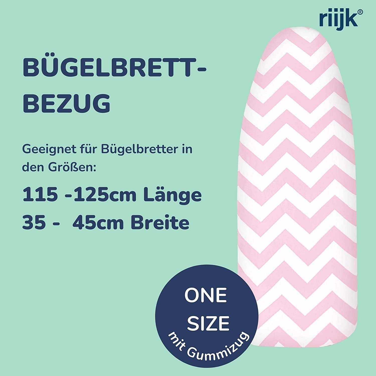 bis 45cm riijk für Zubehör universal passend Bügelbrettbezug universal Länge 125cm Rosa und passend Bügeltischbezug, Breite,