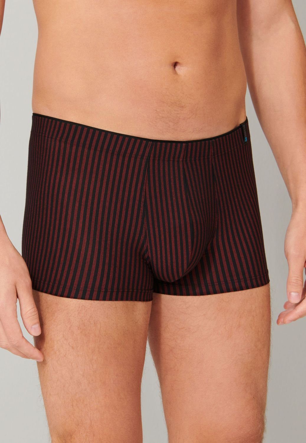 körpernaher Boxershorts Webgummibund Schnitt, (2-St) Eingriff, ohne gestreift Schiesser rot Shorts innenliegender