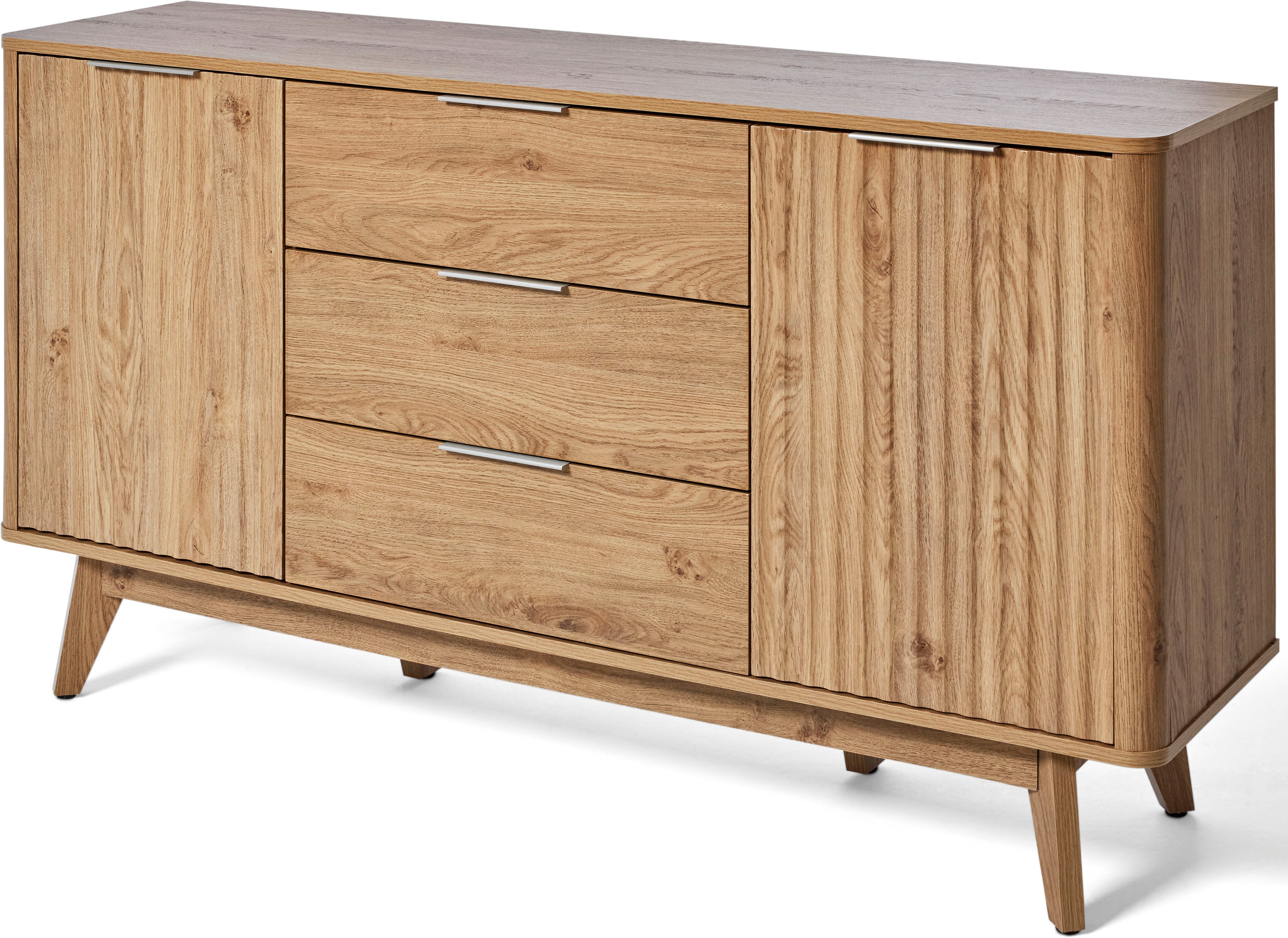 Jahnke Sideboard WAVE SB 150 (1 St), Sideboard, Retro-Stil, Front in Wellendesign, Breite ca. 150 cm
