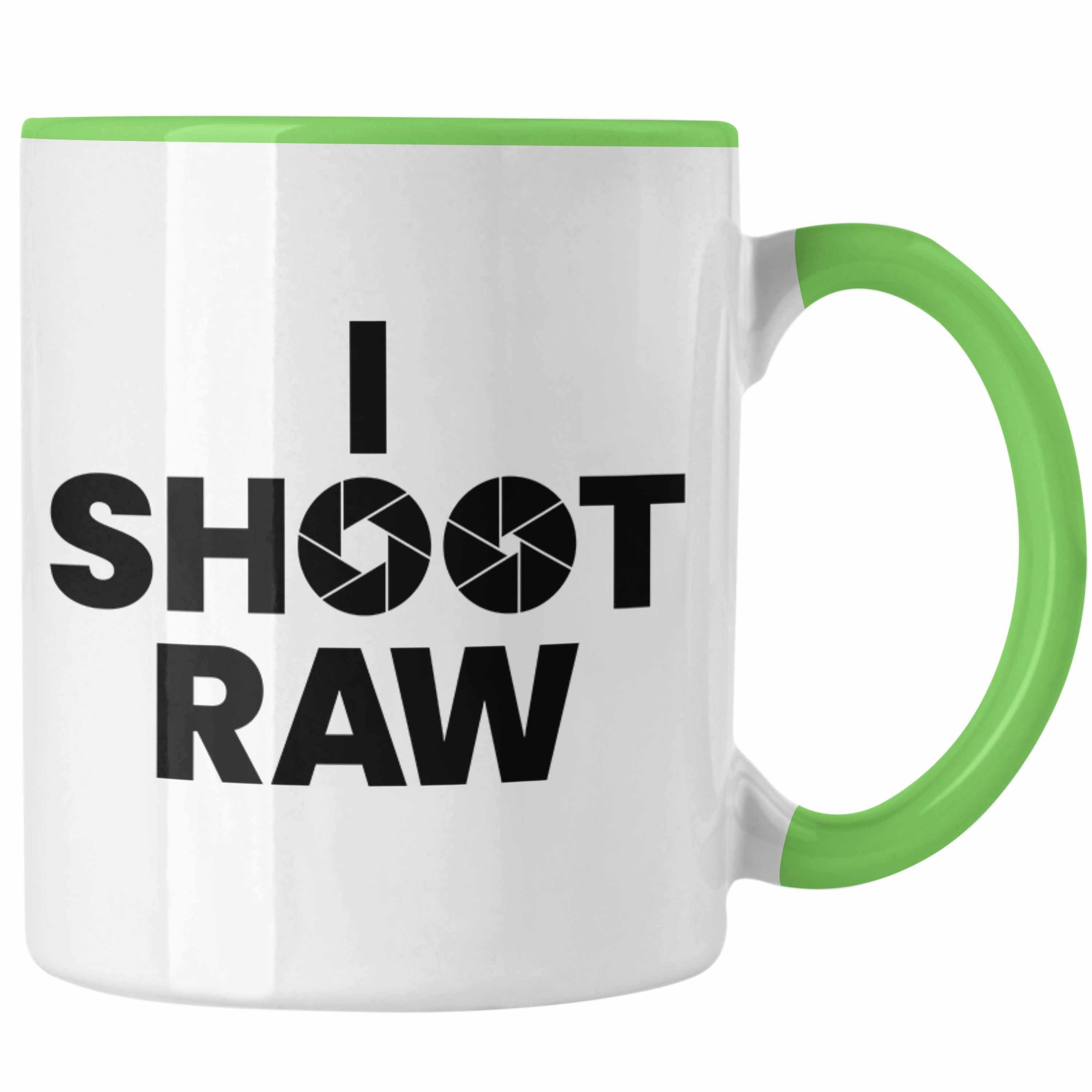 Tasse Geschenk Spruch Raw Shoot Tasse Grün Trendation Fotograf i