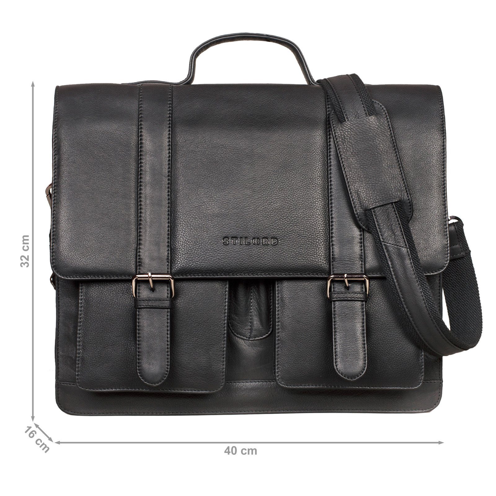 STILORD Aktentasche "Marius" Klassische Lehrertasche Leder