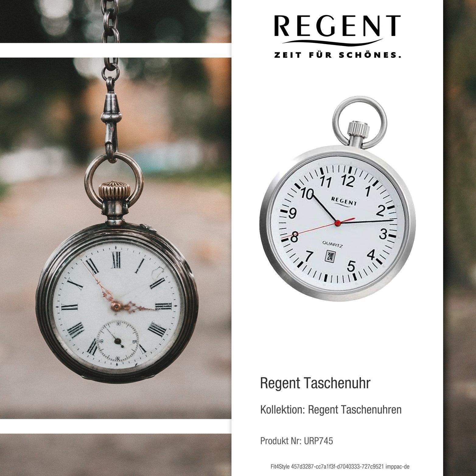 Gehäuse, 43mm) Gehäuse, (ca. (Analoguhr), Herrenuhr Taschenuhr, Taschenuhr groß Regent rundes Taschenuhr extra Regent Analog Herren