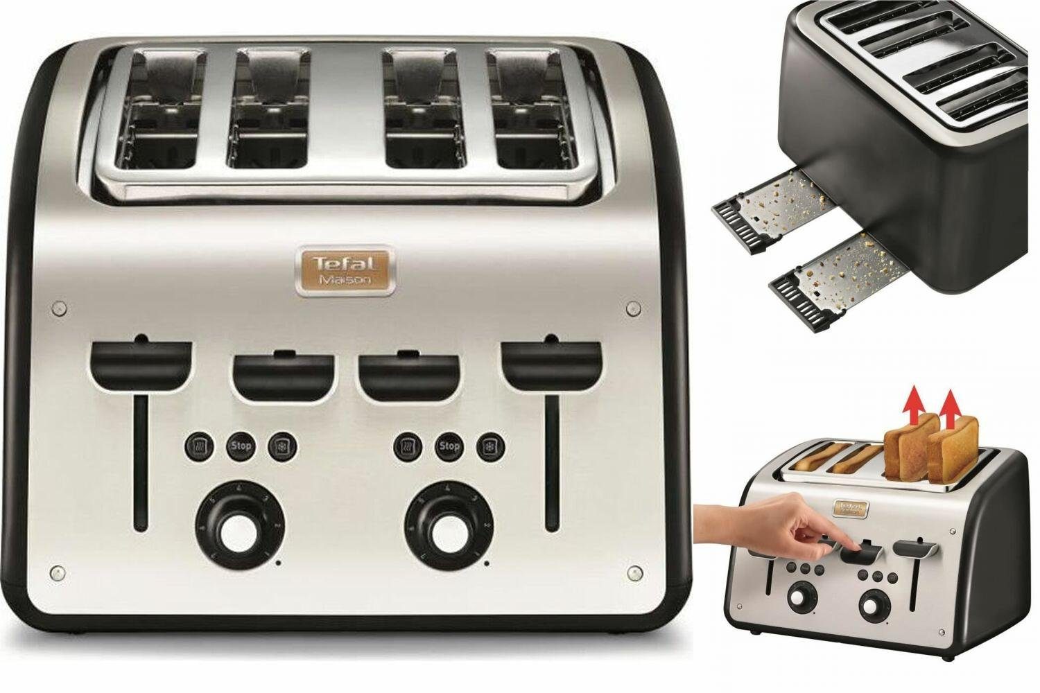 Tefal Toaster Toaster Tefal Tt7708 Schwarz 1700 W, 1700 W